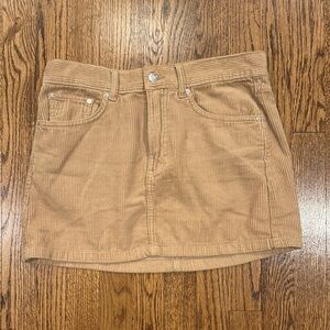 Mango Tan Corduroy Mini Skirt size small